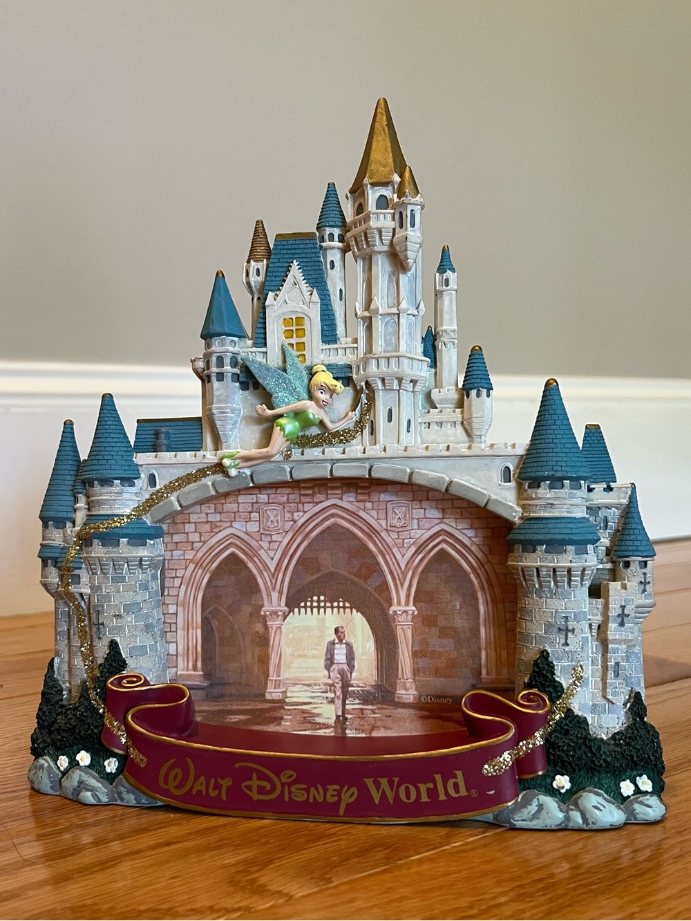 Walt Disney World Cinderella’s Castle Frame with Tinker Bell - Blue & Gold
